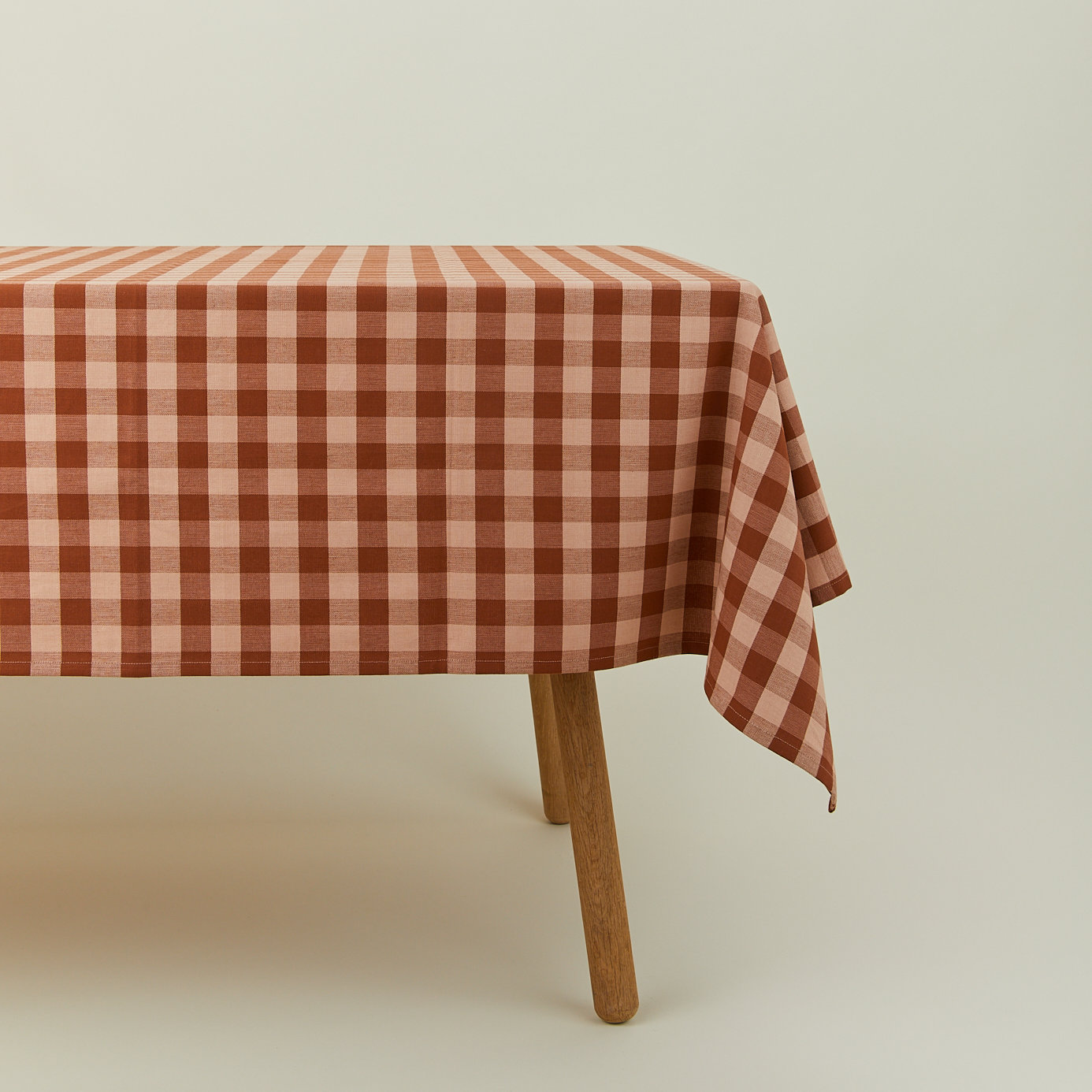 Essential Gingham Tablecloth, Blush/Terracotta