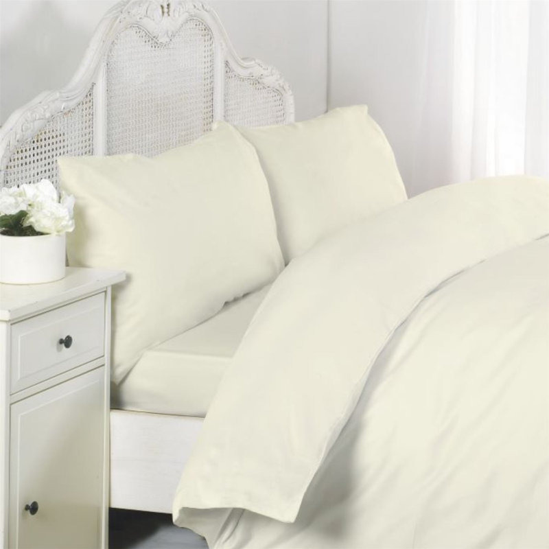 Kalos 100% Cotton Flatweave Flat Sheet, Cream, Super King