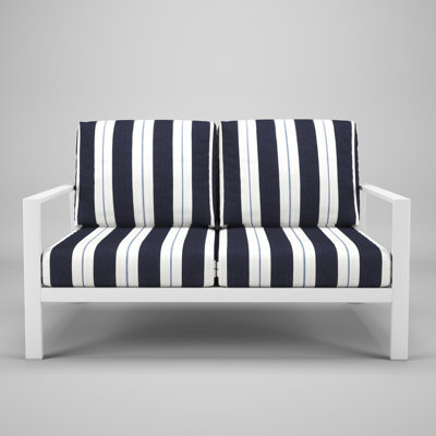 Chatwin Metal Outdoor Loveseat With Sunbrella Cushion by Birch Lane