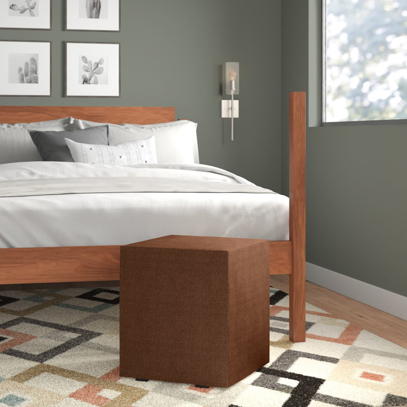 Averey Upholstered Ottoman, Chocolate