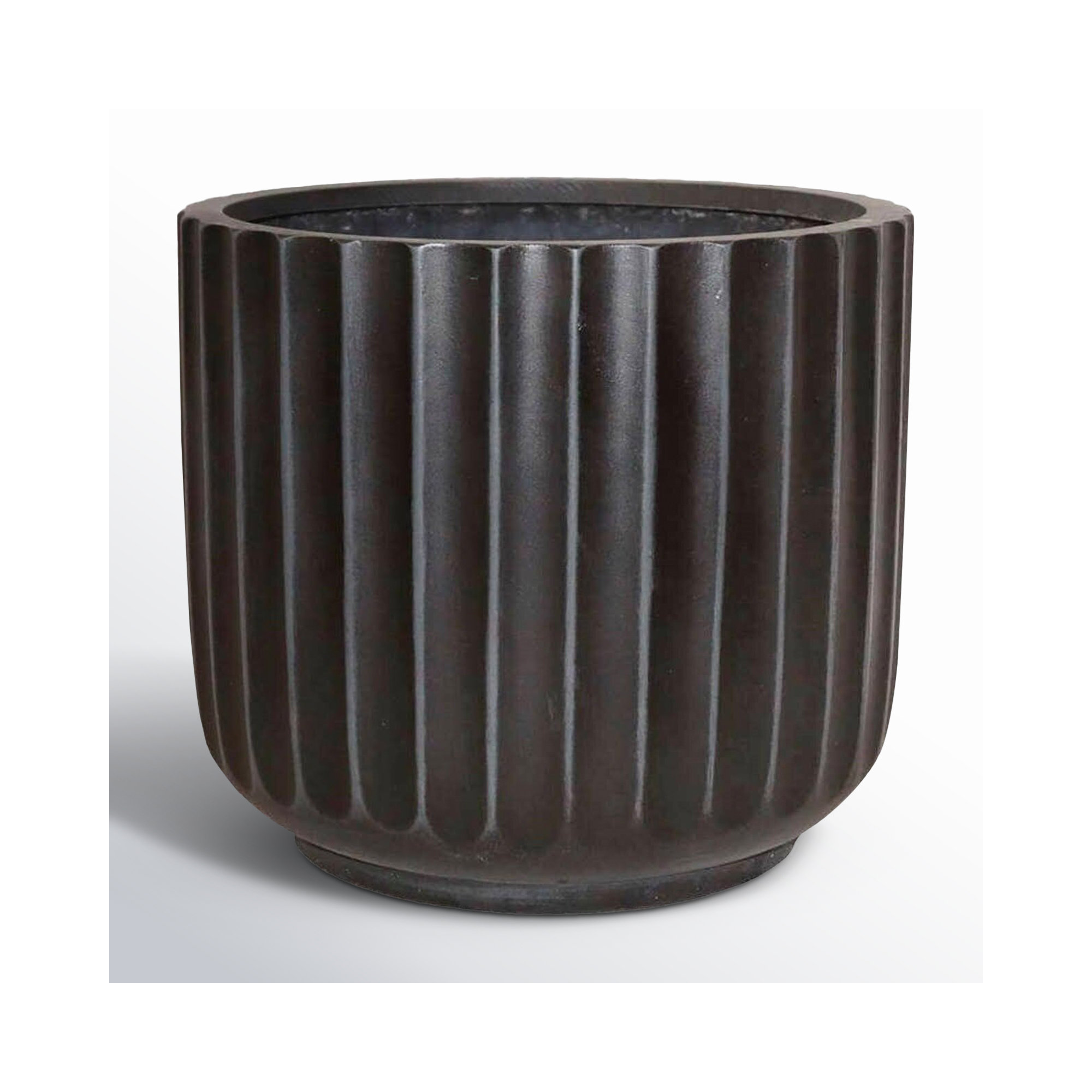 Allenville Fiberstone Planter, Black, 10" H x 11.5" W x 11.5" D