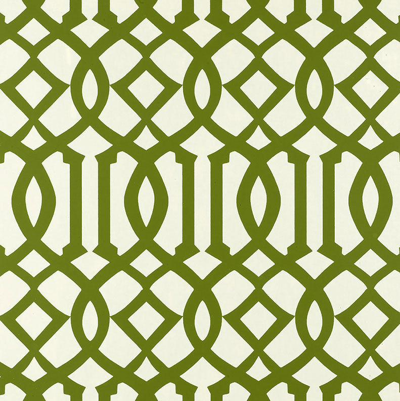 Imperial Trellis Wallpaper, Soft Aqua