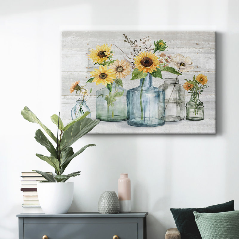 Sunflower Extravaganza-Gallery Wrapped Canvas, 24" H x 36" W