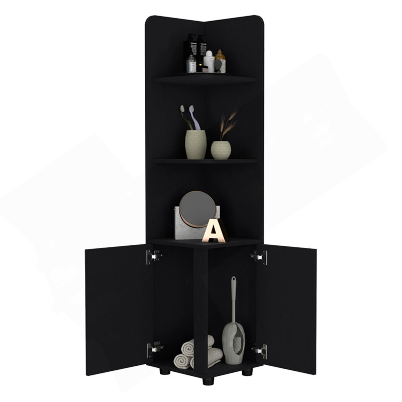 Freestanding Cabinet Kairatu, Bathroom, Black, Black