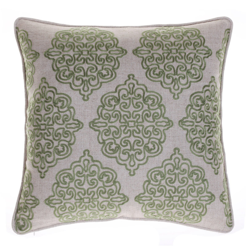  Linen Blend Geometric Throw Pillow Cover, Harbor