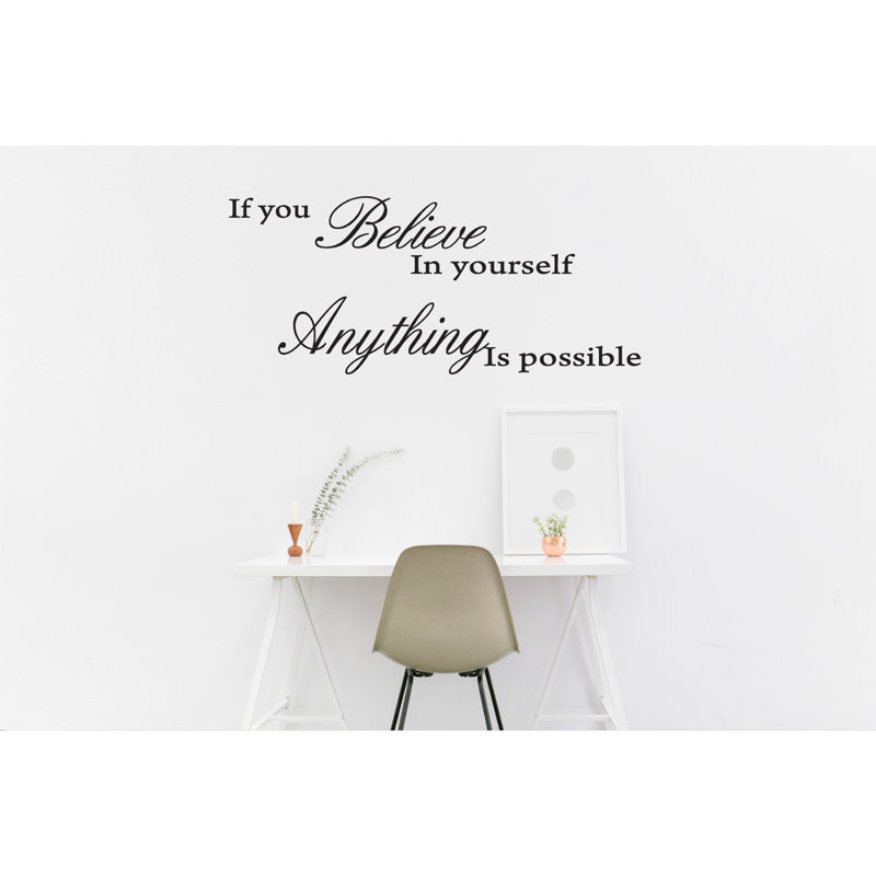 Décalcomanie murale «If you Believe in Yourself N'importe quoi est possible» - citation inspirante, autocollant en vinyle