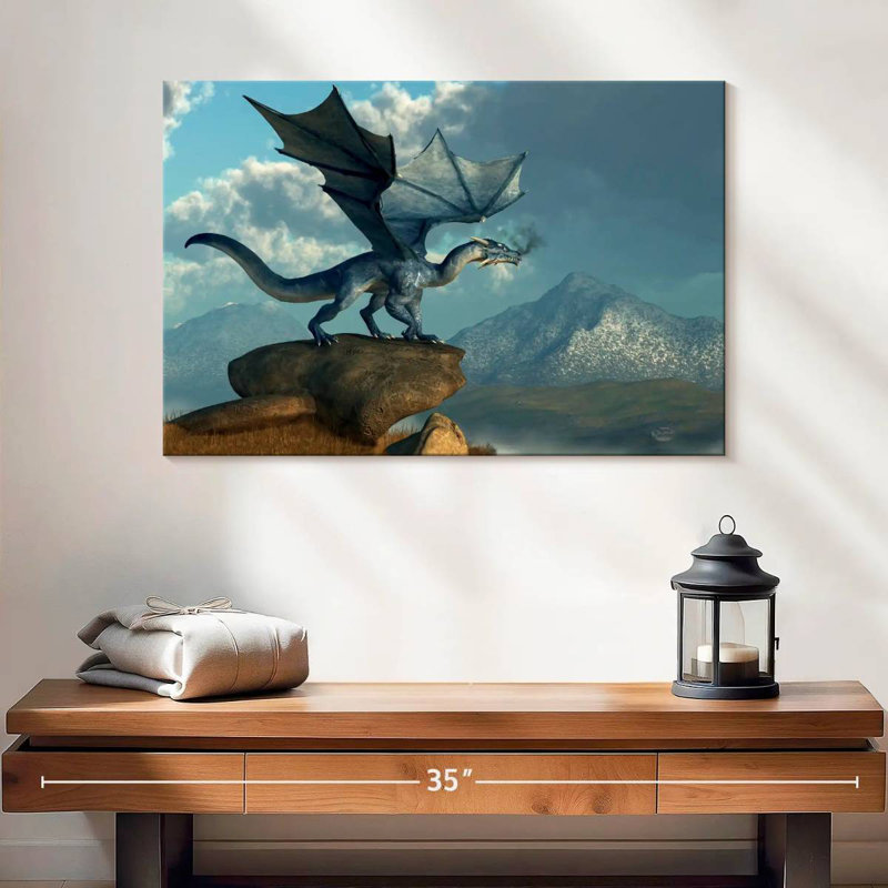 Kelan Blue Dragon, 16" H x 24" W