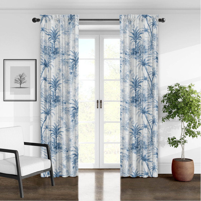 Palmora Toile, Denim, 50" W x 84" L