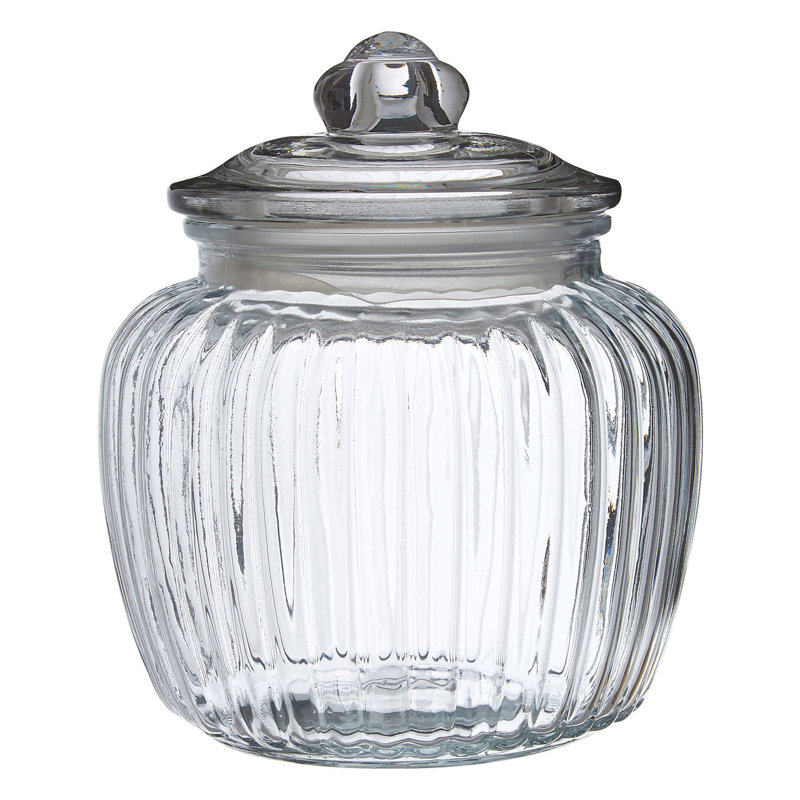 Glass Jar, 18cm H x 14cm W x 14cm D