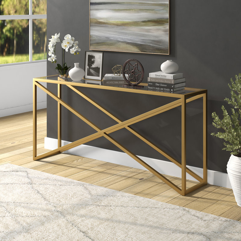 Console Calix, Laiton, H 30 po x l 55 po x P 14 po