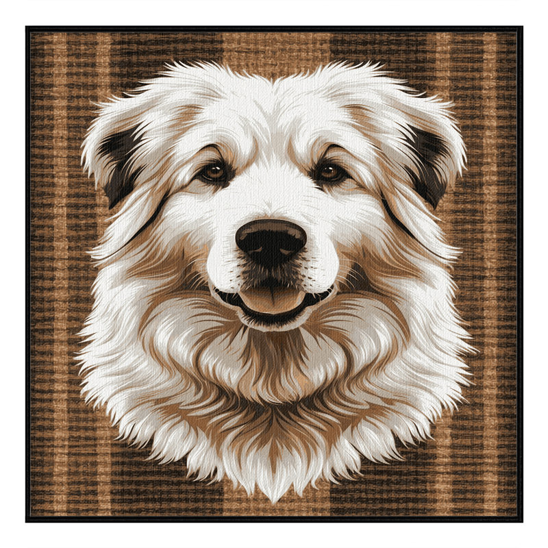 Washable Great Pyrenees Dogs Area Rug, Square 7'
