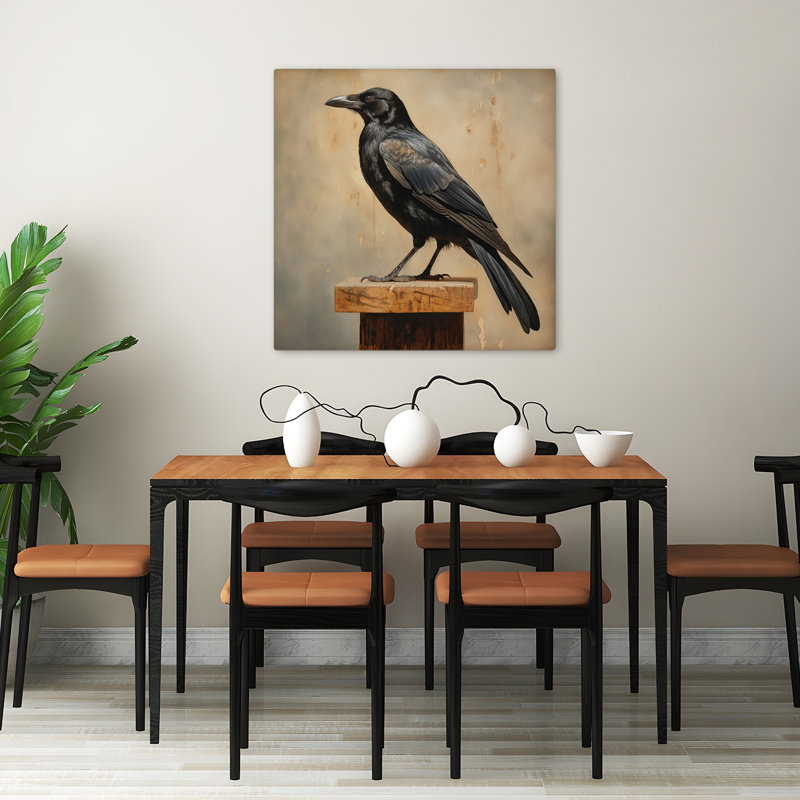 Corbeau Poist Contemporary Art contemporain, H 32 po x l 32 po
