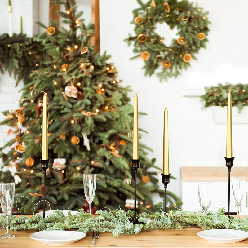 Taper Candlestick Holders Set Of 9 - Sturdy Aluminum Alloy Candle Holders For Home Decor, Weddings, And Special Occasions