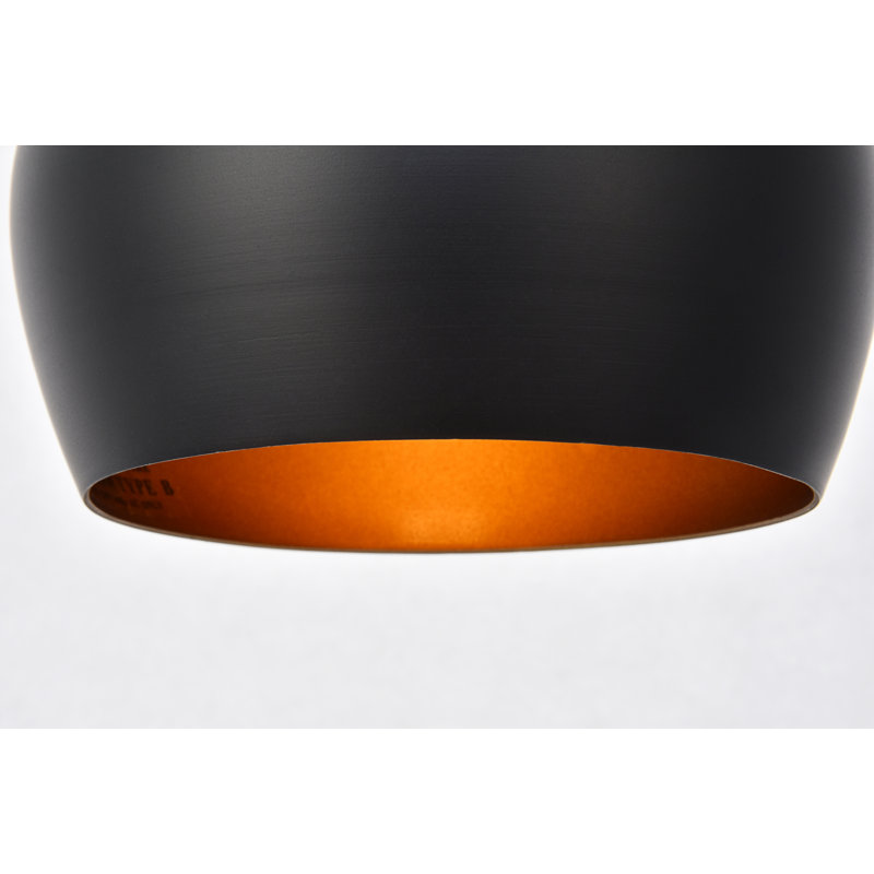 1 - Light Single Pendant, Black
