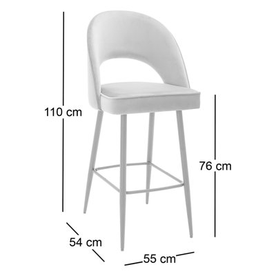 Lamboro Velvet Upholstered and Velvet Bar Stool with Steel Frame