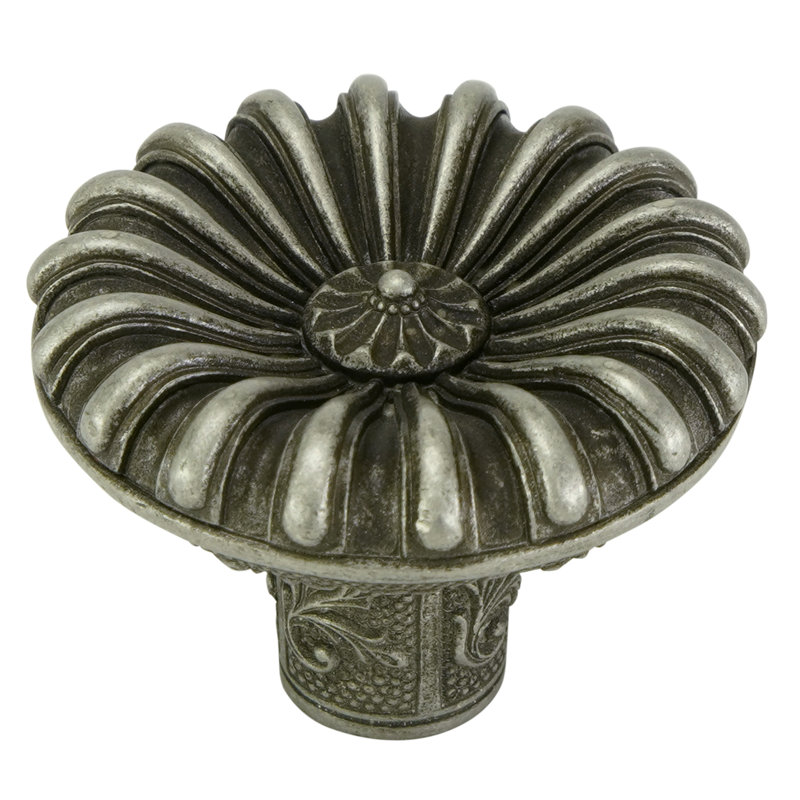NANTUCKET KNOB IN ARTISAN PEWTER FINISH, Silver, 1 3/8"