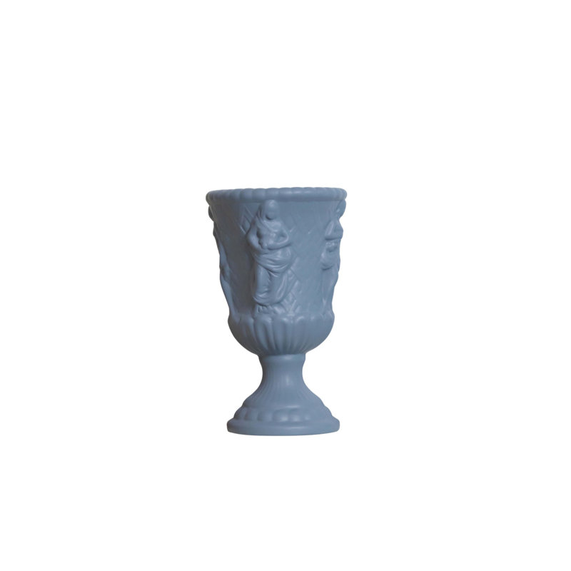 Élégant vase en céramique bleu gris, 9,1 x 9,1 x 15,7 pouces | 100% céramique durable, parfaite pour la décoration intérieure et les arrangements floraux | Pièce décorative élégante pour le salon, le bureau ou le vestibule