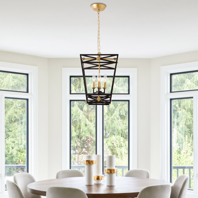 Berta 4 - Light Dimmable Chandelier, Black/Gold