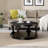 Antique Black Solid Wood Round Coffee Table With Storage