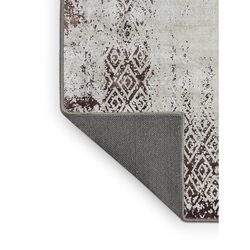 Tapis oriental brun / blanc Hovis, Rectangle 8 pi x 12 pi
