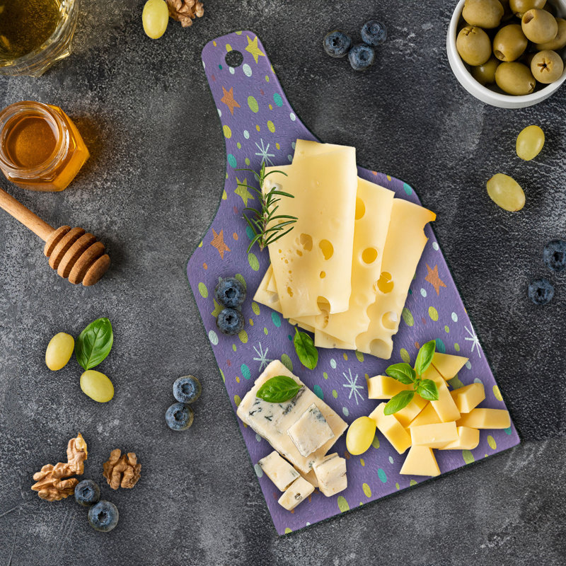 Ambesonne Winter Tempered Glass Cutting Board Pattern Multicolor