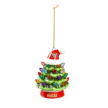 Evergreen Enterprises, Inc 4' LED Ceramic Christmas Tree Ornament With Team Santa  Hat, San Francisco 49Ers