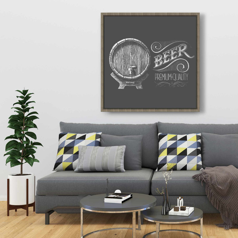 Vieille bière - toile rétro encadrée pour la décoration intérieure