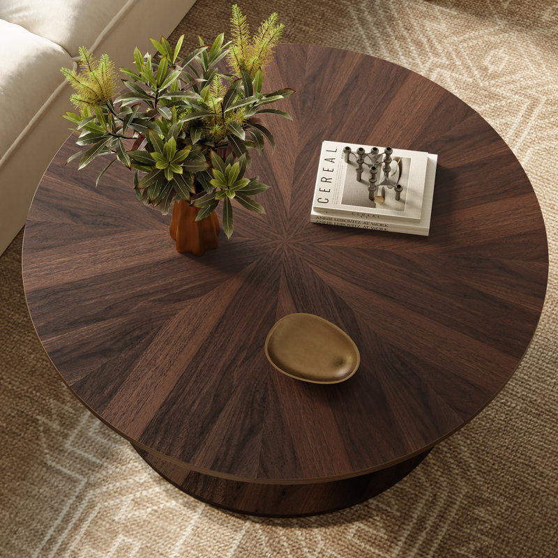 Round Coffee Table, Dark Brown