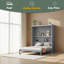 Grand lit escamotable mural avec tablettes