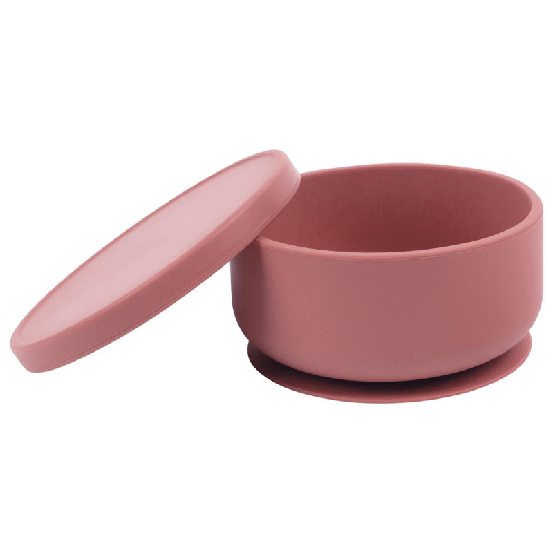Tiny Dining - Baby Silicone Suction Bowl with Lid, Pink