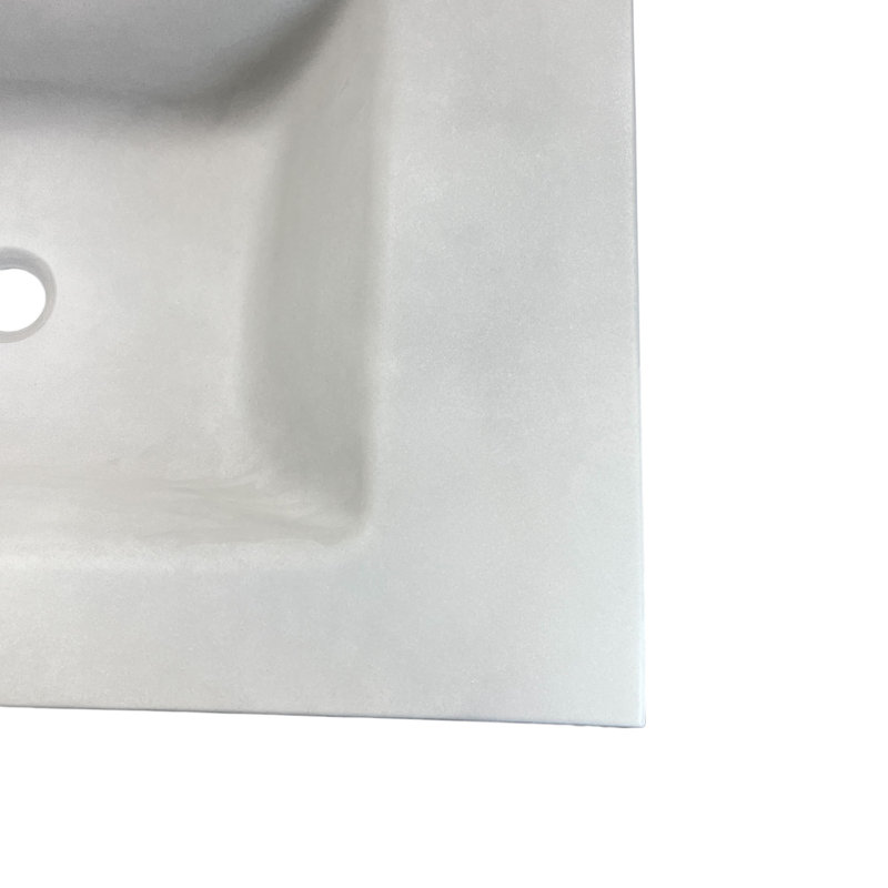 31'' Light Gray Concrete Single Bathroom Vanity Top with Rectangular Sink