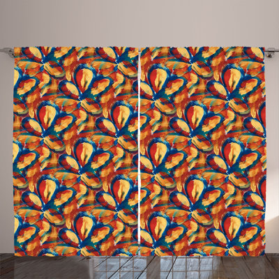 Polyester Semi Sheer Curtain Pair