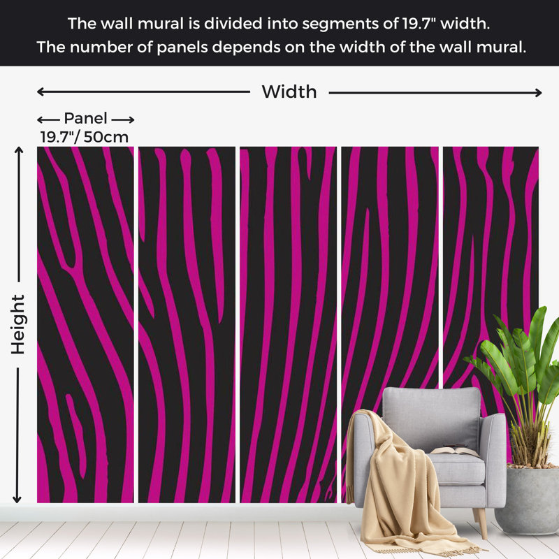 Barthelus Abstract Wall Mural, Violet, 121" L x 157" W