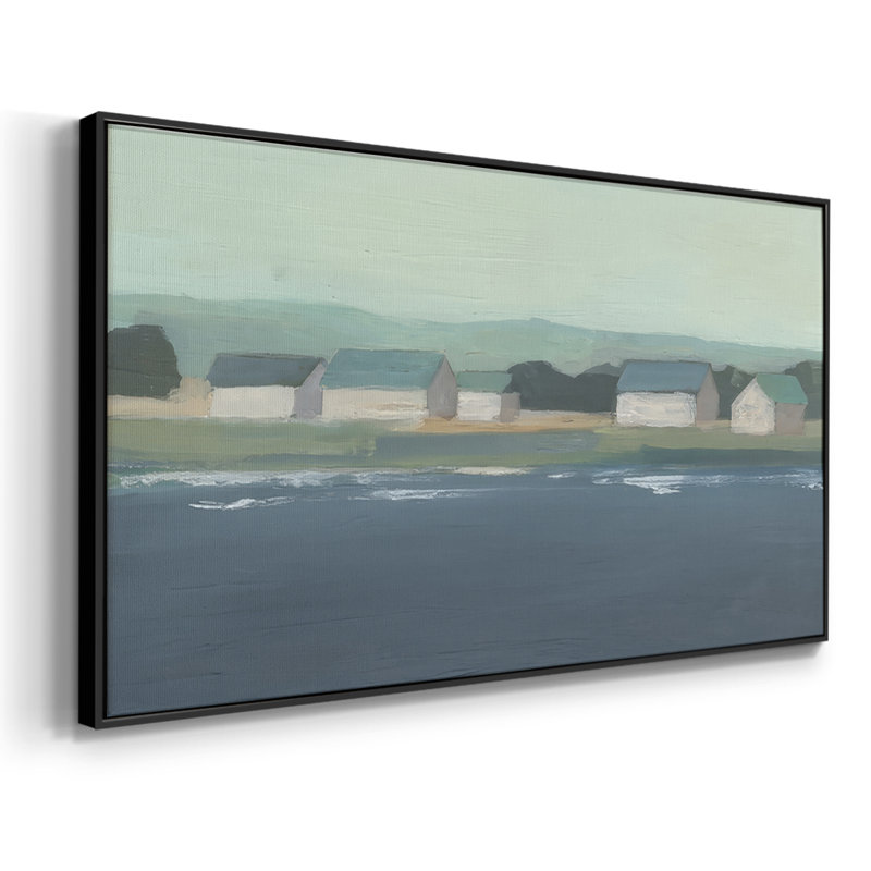«Lakeside Coast II», toile tendue avec châssis encadré, prête à être accrochée, H 17 po x l 33 po, Noir