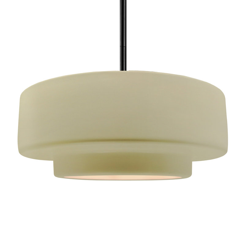 Luminaire suspendu à 1 lumière Meydan, Vanille lustrée, H 6 po x l 16,25 po x P 16,25 po, Matte Black