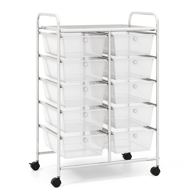 Milin 10 Drawer Storage Drawer with Locking Wheels