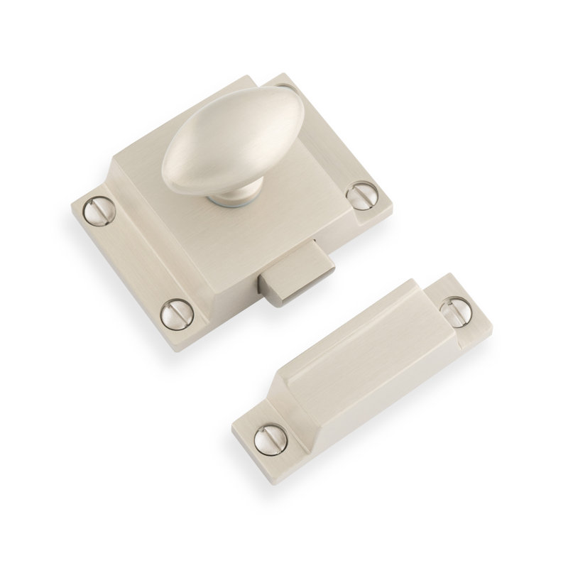 Oval Turn Cabinet Latch in Multiple Finishes, Polished Nickel