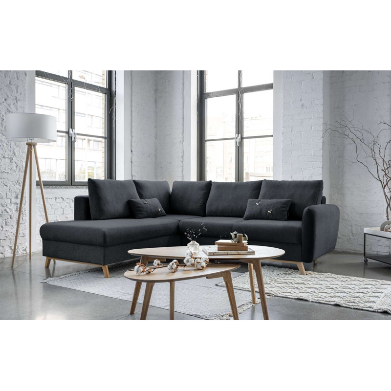 Scandic Lagom 6 Seater Sofa Bed, Left facing, Dark Grey