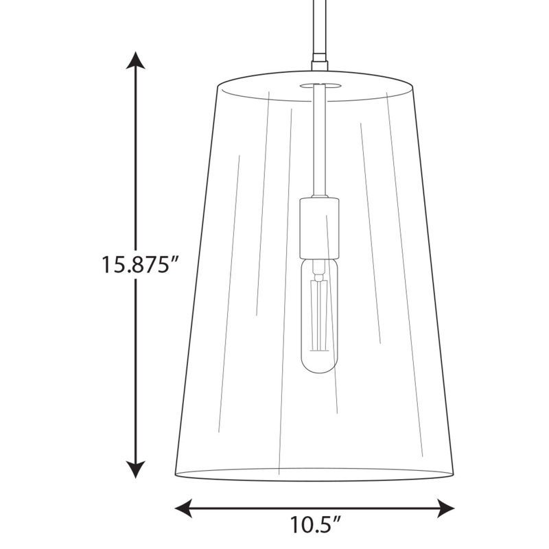 Luminaire suspendu conique à 1 lumière Selena, H 15,88 po x l 10,5 po x P 10,5 po, Argent