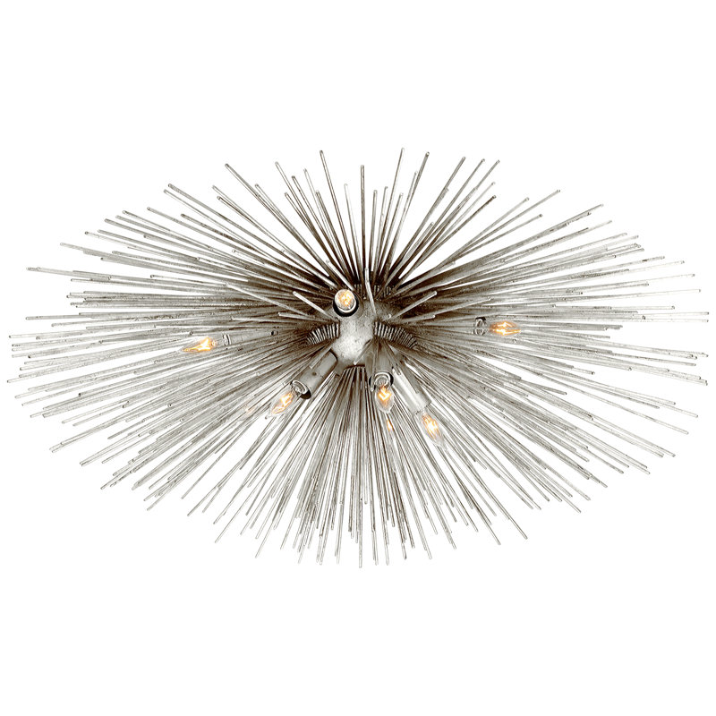 Kelly Wearstler Strada Medium Flush Mount, Aged Iron, 14.5" H x 40" W x 40" D