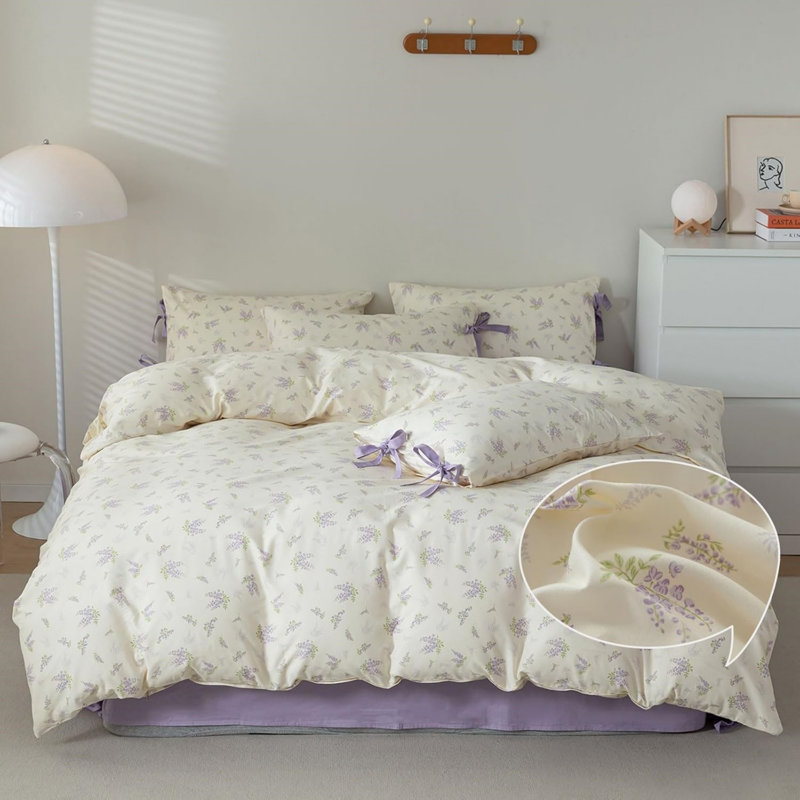 Microfiber Floral Print Comforter Set