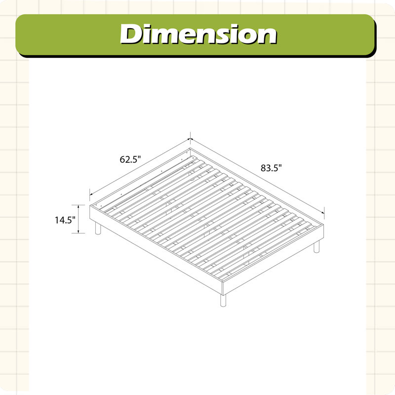 Tool-Less Wood Platform Bed