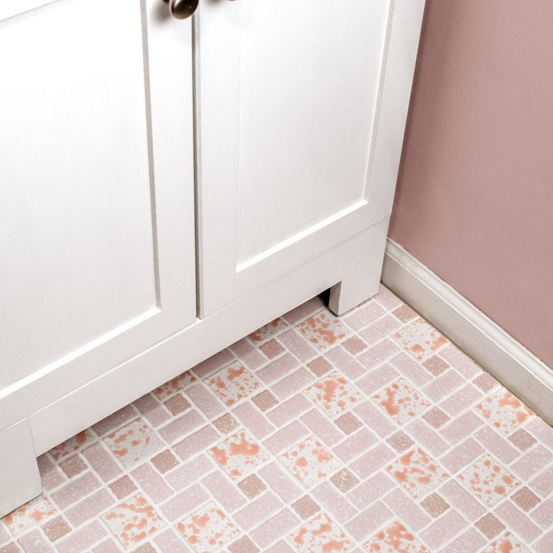 Academy Random Sized Straight Edge Porcelain Versailles Mosaic Wall & Floor Tile, Pink/White