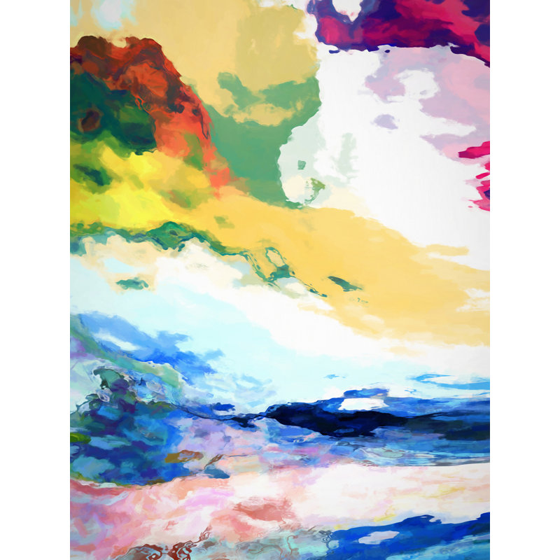 «Abstract Landscape 9» par Angel Estevez - peinture encadrée, Toile encadrée noire, 32" H x 24" W