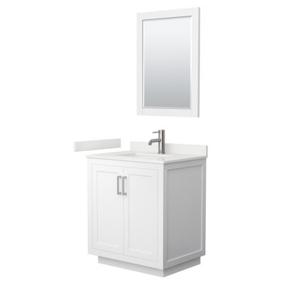 Miranda 30" Freestanding Single Bathroom Vanity with Quartz Top with 24" Mirror