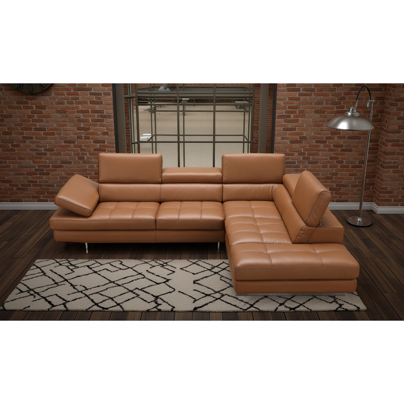 Canapé modulaire 2 pièces Antalya, Cuir véritable caramel