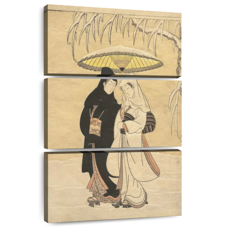 Hardie Lovers marchant dans la neige, H 65 po x l 42 po