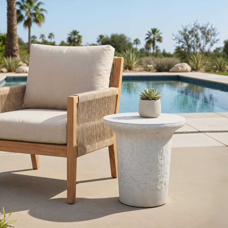 Yanis Concrete Outdoor Side Table