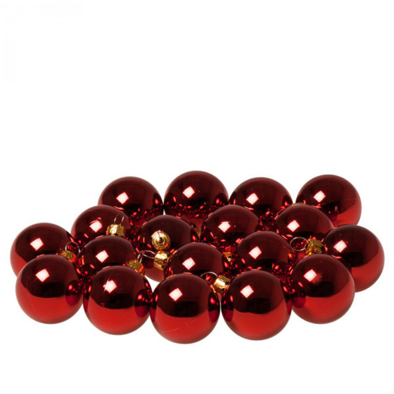 Bauble, Red Shiny, 4cm H x 4cm W x 4cm D