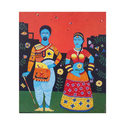 Indian Couple | Acrylic On Canvas | By Bhaskar Lahiri